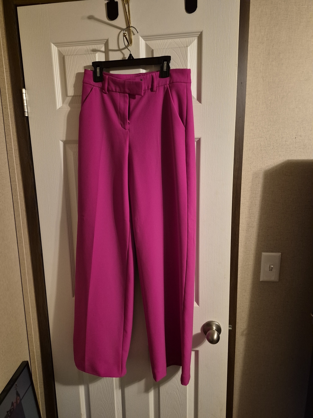 Express High-Waist Wide Leg Pants in Fuchsia